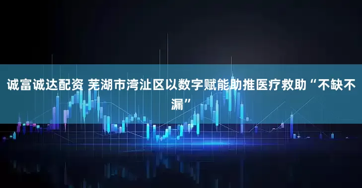 诚富诚达配资 芜湖市湾沚区以数字赋能助推医疗救助“不缺不漏”
