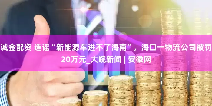 诚金配资 造谣“新能源车进不了海南”，海口一物流公司被罚20万元_大皖新闻 | 安徽网