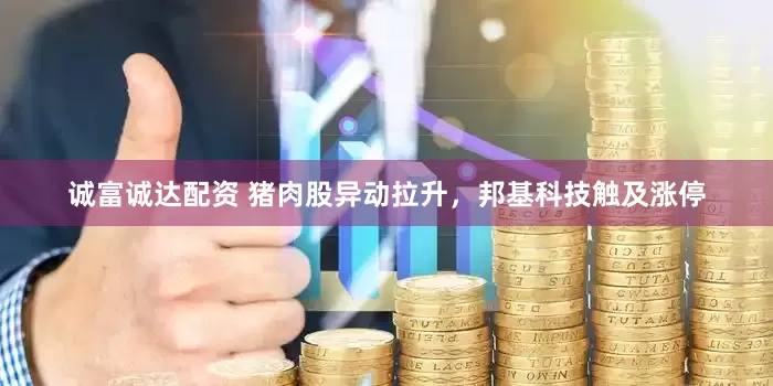 诚富诚达配资 猪肉股异动拉升，邦基科技触及涨停